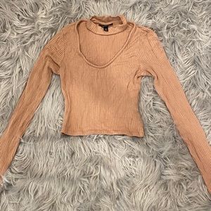 Topshop Cropped Ribbed Sweater